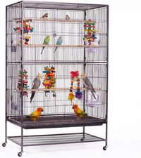 Prevue Pet Products Wrought Iron Bird Flight Cage w/Wheels, L - Black / 37.0"L x 23.0"W x 60.0"H - image 2