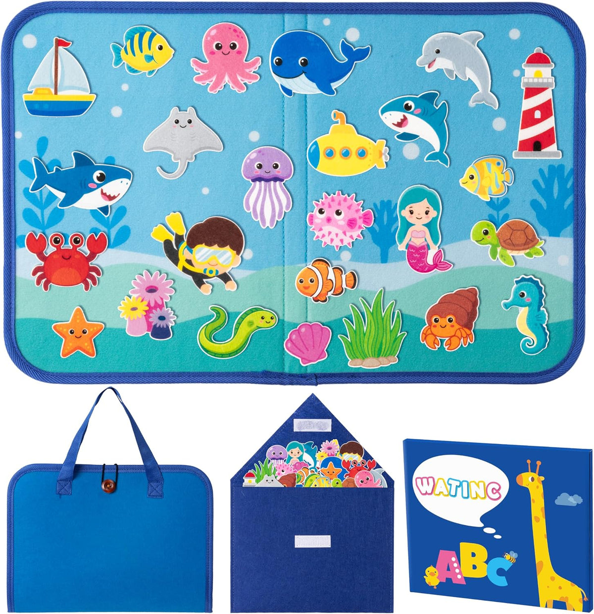 WATINC Travel Felt Board Story Set - Ocean Animals