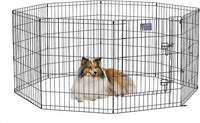 MidWest 30-Inch Exercise Pen, Single Door, 16 Sq Ft Play Area – Essentials for Dogs - Black w/ Door / 30" H