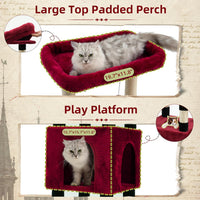Maine Coon Cat Tree, Heavy Duty Cat Tower for 20 lbs+, GCT033G – Essentials for Cats - 52 inches / Black and red - image 2