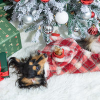 Fitwarm Collared Neck Plaid Dog Pajamas - Medium / Red-White - image 3
