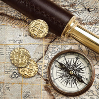 Leib Games metal pirate coins set with gold, silver, rose gold and bronze doubloons and pouch - view 4