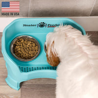 Neater Feeder Deluxe Mess-Proof Elevated Dog Bowls for Large Dogs - Medium + Standard Bowl / Aquamarine - image 2