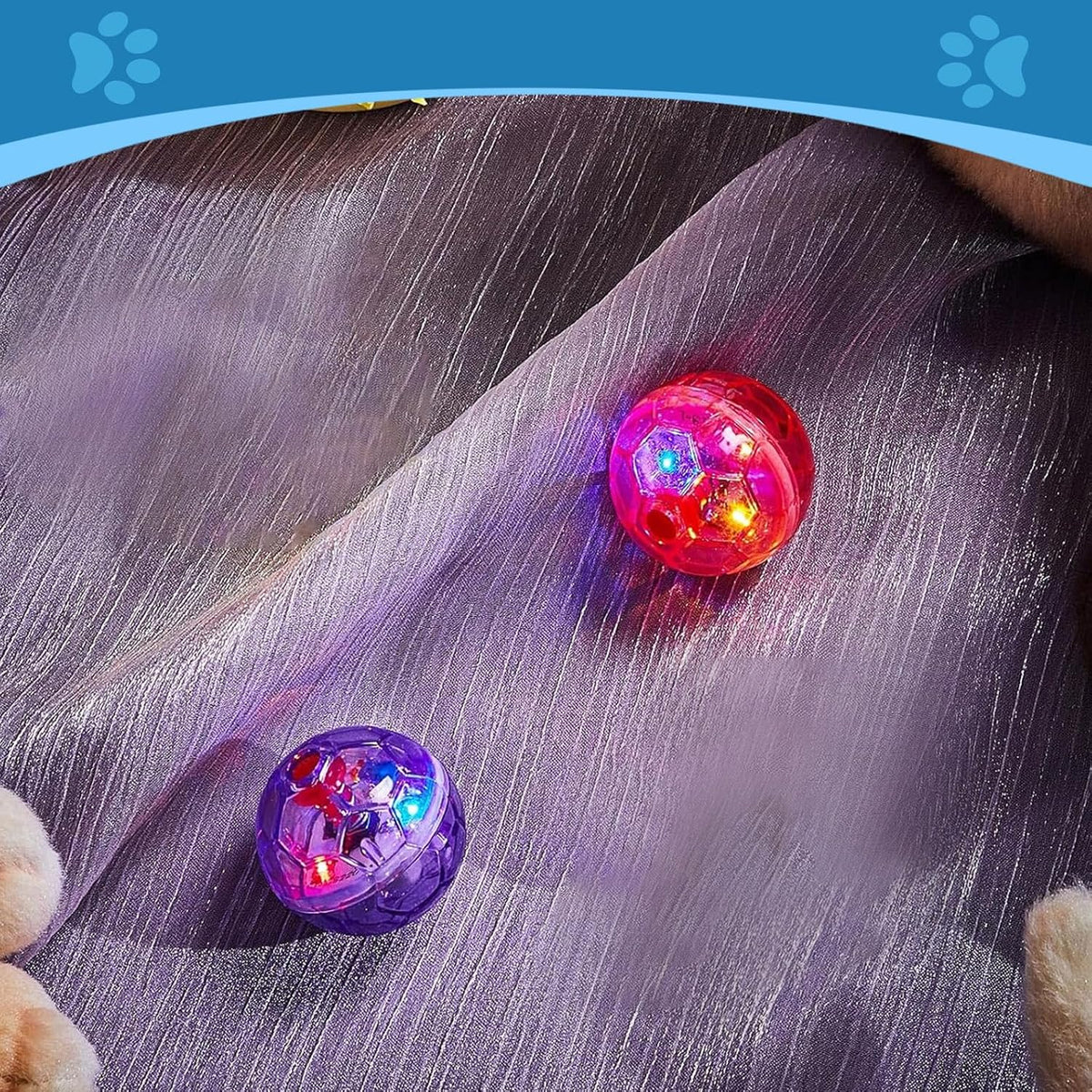 6 Pcs Cat Ball Ghost Hunting Light up Toy - Pink, Purple / 2 - image 4