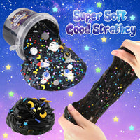 Astronaut Galaxy Slime for Kids, Big Slime Bucket with Clay - Black Slime - image 4