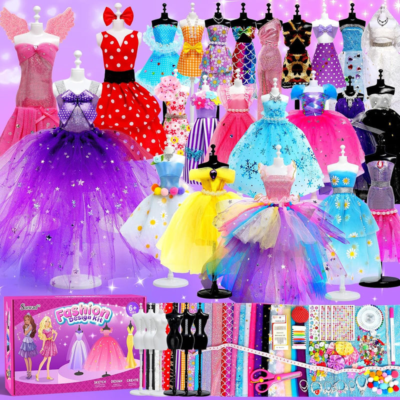 Sunrad 1500+ PCS Fashion Designer Kits for Girls with 6 Mannequins