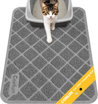 Conlun Cat Litter Mat Litter Trapping Mat - Grey / Small (24" x 17")
