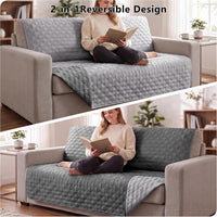 Waterproof Couch Cover, Washable Dog & Pet Furniture Protector - Lightgrey+darkgrey / 82x102 Inches - image 4