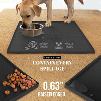 AVERYDAY 32x24 Waterproof Silicone Dog Food Mat - Black / 32" x 24" - image 3