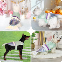 cyeollo Dog Mermaid Costume for Small Dogs Funny Dog Halloween Outfit Holiday Birthday Party Cosplay Pet Clothes Sparkly Pet Costumes, Size M
