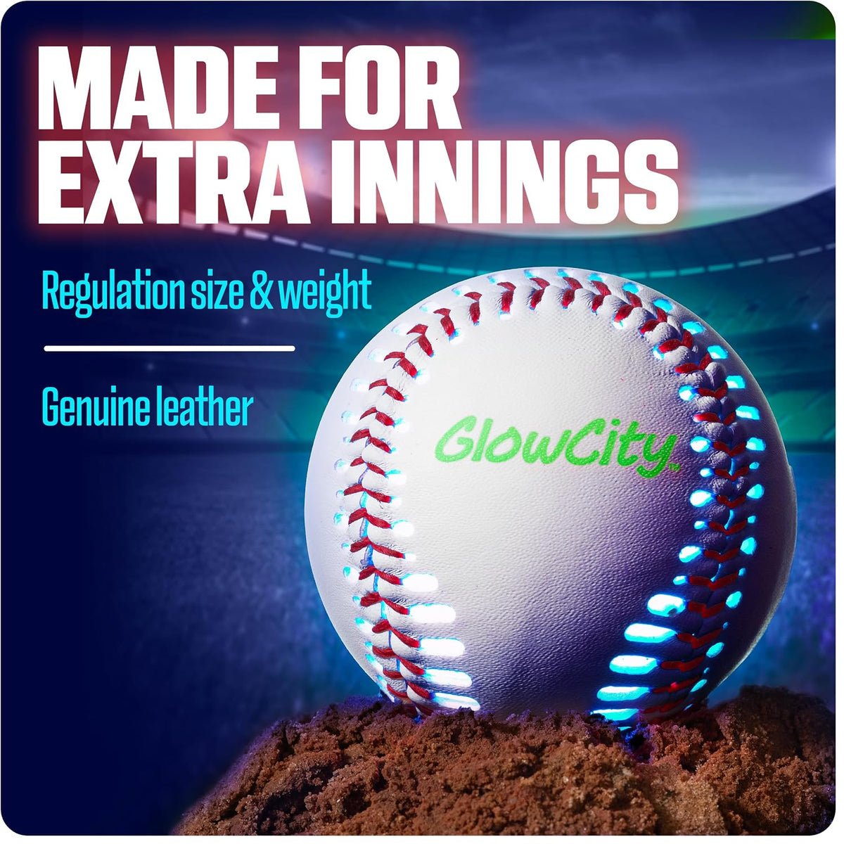 GlowCity Premium Leather LED Rechargeable Light-Up Baseball - image 4