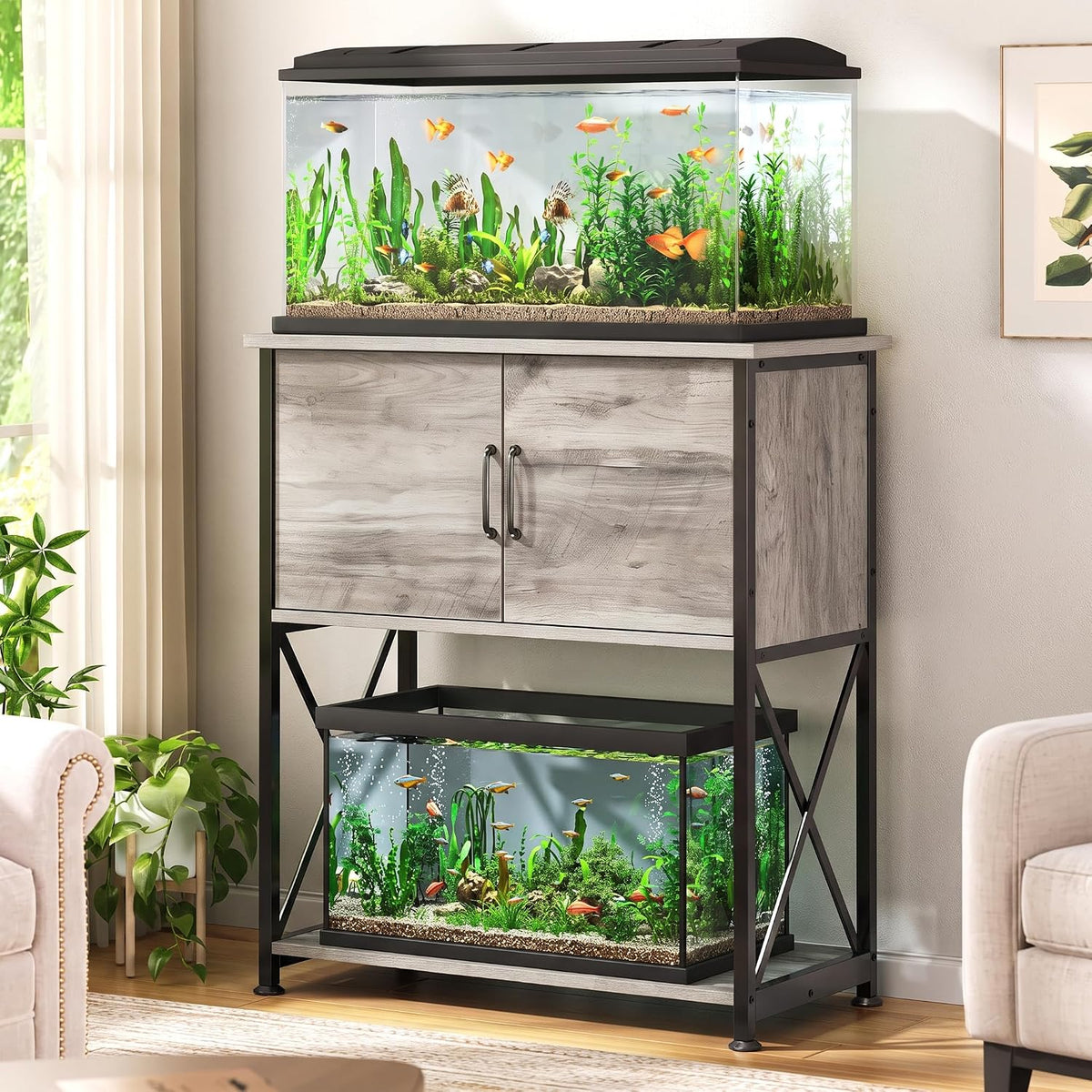 5-10 Gallon Fish Tank Stand - Grey / 20-29 Gallon - image 4