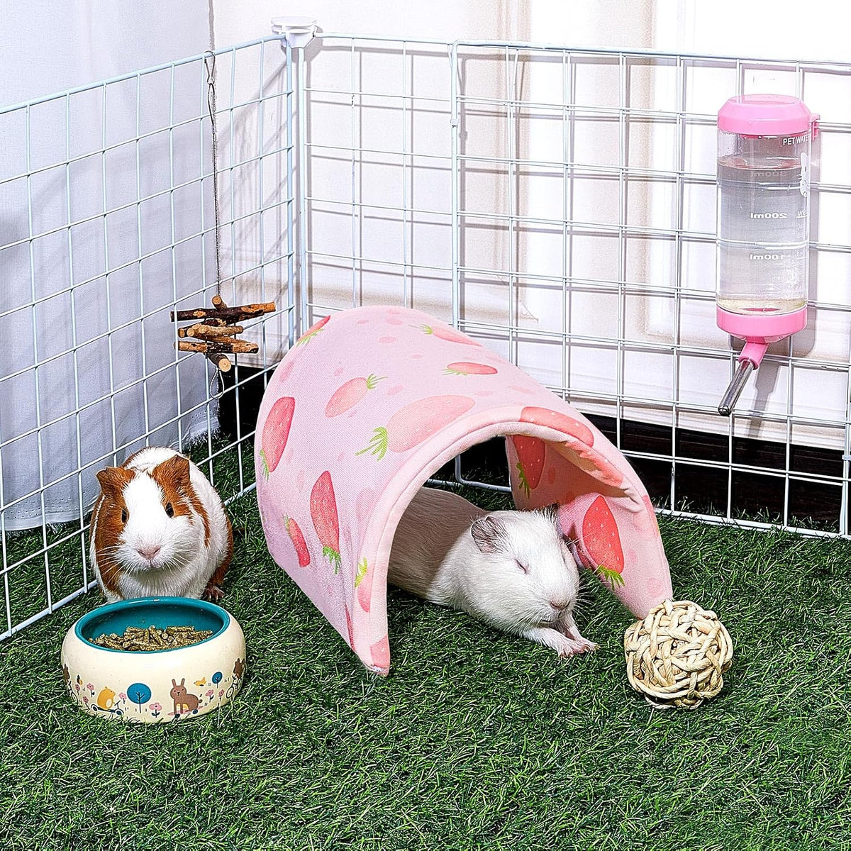 Bienbee Guinea Pig Tunnel, Guinea Pig Hideout - Pink Strawberry - image 2