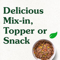 Greenies Smart Topper High Protein Wet Mix-in for Dogs, Beef, Peas & Carrots Recipe in Vitabroth Broth - Bone Broth + Vitamins E & B1, 10 Count