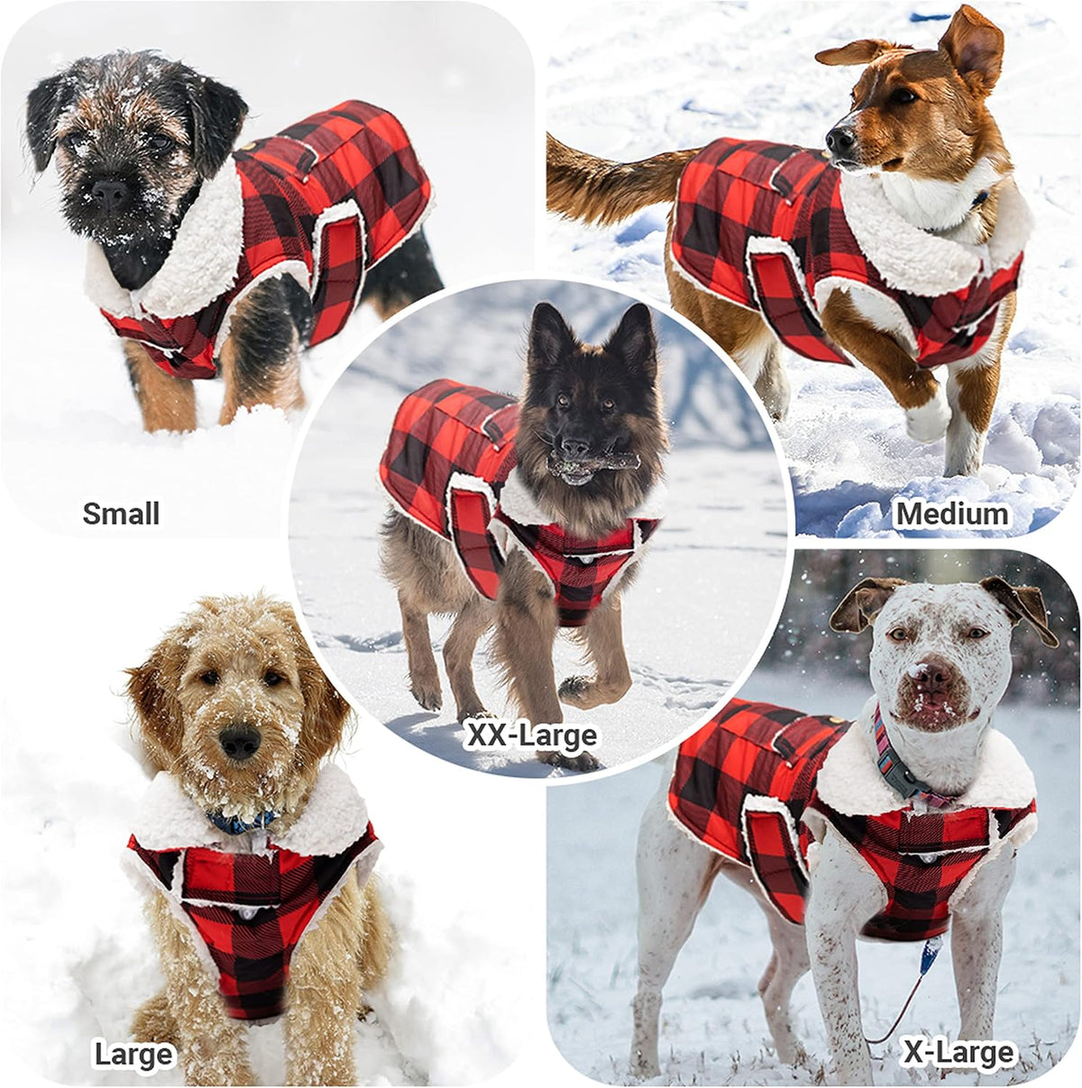 Dog Winter Coat for Cold Weather - Red / XX-Large - image 3