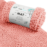 CatGuru Cat Litter Mat, Waterproof Litter Box Mat - Coral/ Heavy-Duty / X-Large