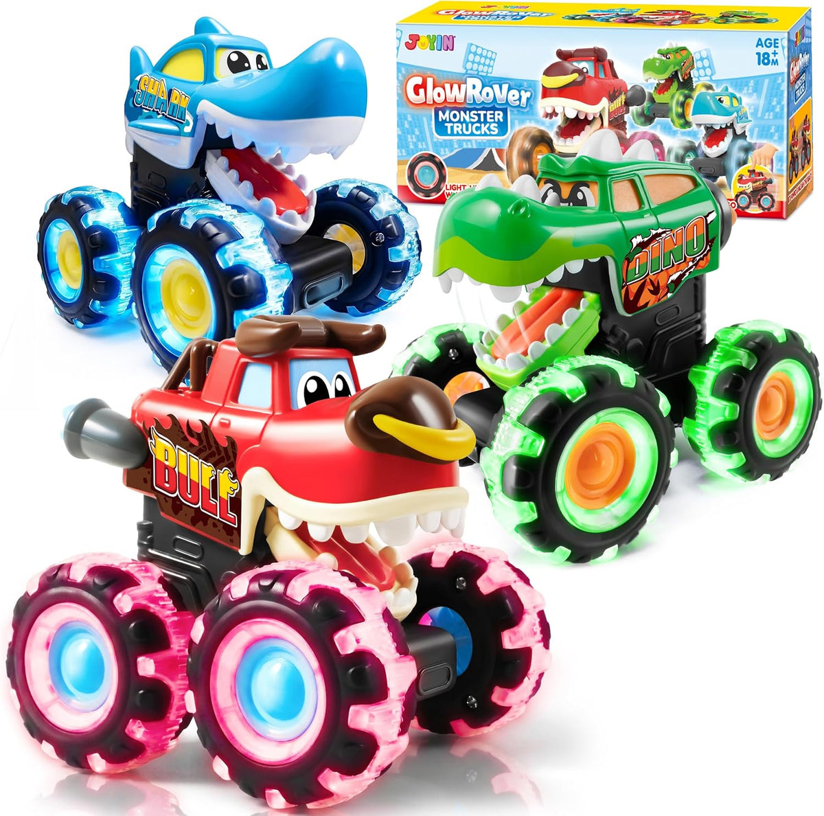 JOYIN 3 Pack Monster Truck Toy - Classic