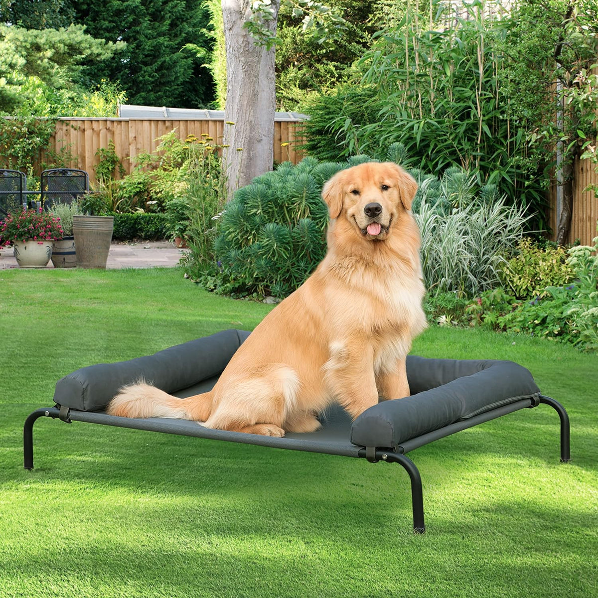 WESTERN HOME Cooling Elevated Dog Bed for Large Dogs - 36.0"L x 26.0"W x 8.0"Th / Grey - image 3