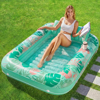 SLOOSH Inflatable Tanning Pool Lounger Float - Aqua Blue / Large