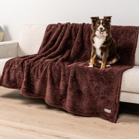 PetAmi Fluffy Sherpa Waterproof Dog Blanket for Small Pet Cat - Brown / Large (40x60)