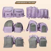 Expandable Large Cat Carrier Backpack, Supports up to – Essentials for Dogs - 16.5"L x 9.0"W x 13.4"H / Lavender - image 4