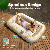 SLOOSH Inflatable Tanning Pool Lounger Float - Golden White / Large - image 2