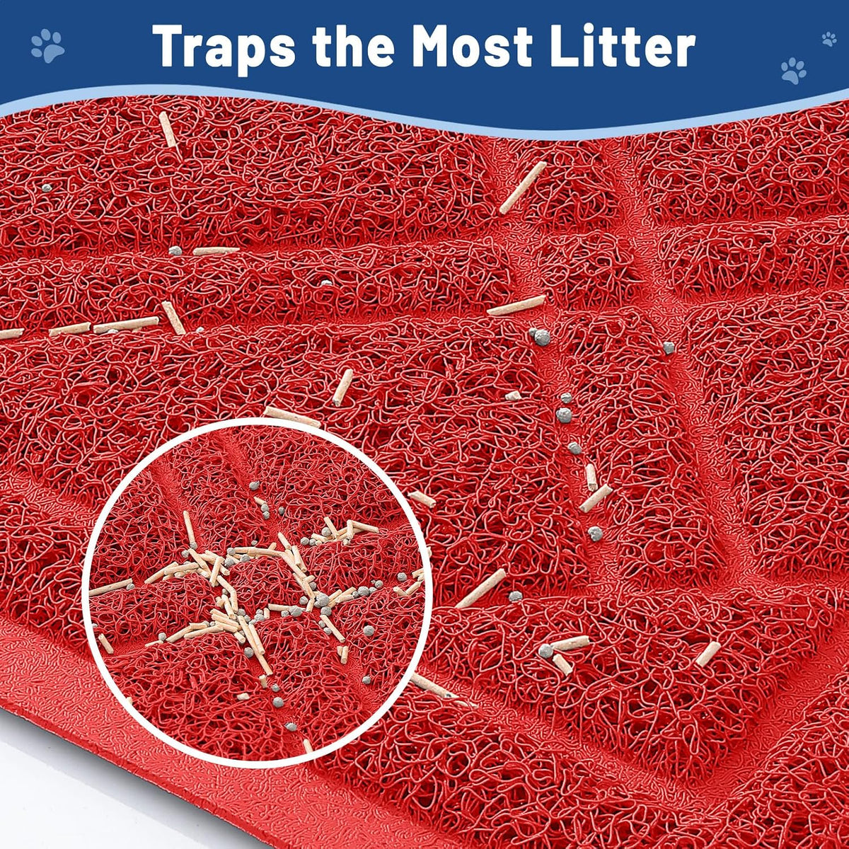 Smiry Cat Litter Box Mat 30x17 - 30x17 / Red - image 2