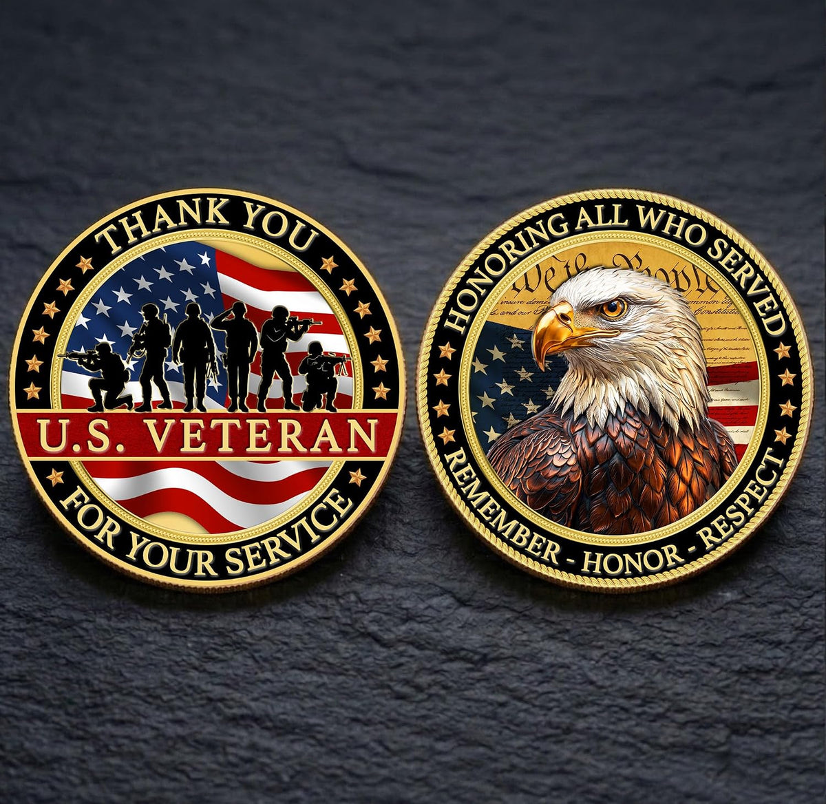 FLAGWIX USA 250th anniversary challenge coin with American Eagle, 1776-2026 - view 2