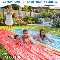 JAMBO Premium Triple Water Slide with 3 Bodyboards - 18ft Multicolor - image 2