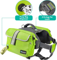 PetAmi Dog Backpack for Medium Large Dogs, Hiking Saddle Bag - Large / Green - image 4