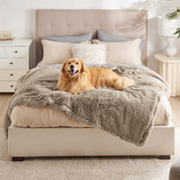 Bedsure Waterproof Dog Blankets for Large Dogs, Fluffy Faux Fur - Light Brown / XXL(60x80")