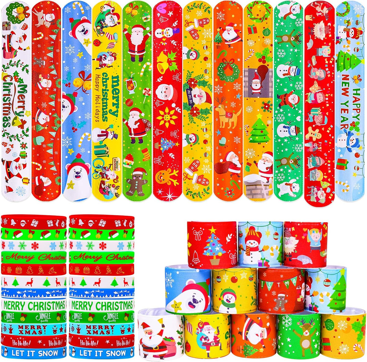 MGparty Halloween party favors, 72 slap bracelets and rubber wristbands with spooky designs - view 2