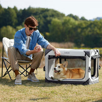 Lesure Portable Soft Collapsible Dog Crate for Large Dogs - Light Grey / 26.0"L x 18.0"W x 18.0"H - image 2