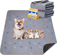 Sunheir Washable Pee Pads for Dogs 2-Pack Reusable Puppy Pads Pet Training Pads, Waterproof Dog Pee Pads for Crate, Whelping Pad, Non-Slip Protects Against Urine Leakage (Leaves - Light Grey, 31x36)