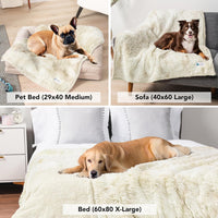 PetAmi Waterproof Dog Blanket for Couch Protector Pet Throw - Beige / Queen (90x90) - image 3