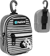 PetAmi Dog Poop Bag Holder for Leash - Stripe Black / 1 Count (Pack of 1)