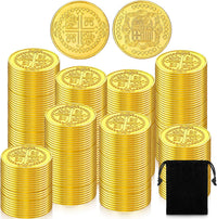Hanaive 100 Pcs Metal Pirate Treasure Coins - Gold / Round