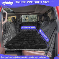 Dog Car Bed Mat, Non-Slip Backseat Extender Pet Blanket, Plaid Dog Bed for Trucks, Sedans & Large SUVs, Chew-Resistant Travel Pad for Dogs, Easy Clean & Scratch-Proof & Comfort (56"x28.7") Black