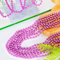 EOBOH 12PCS Mardi Gras Beads, Gold Beaded Necklace Stuff Set - Pink / 24 - image 2