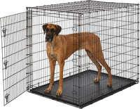 Solutions by Midwest 54-Inch Double Door Crate, Giant Breed Dogs - Black - Single Door / XXL (54"L)