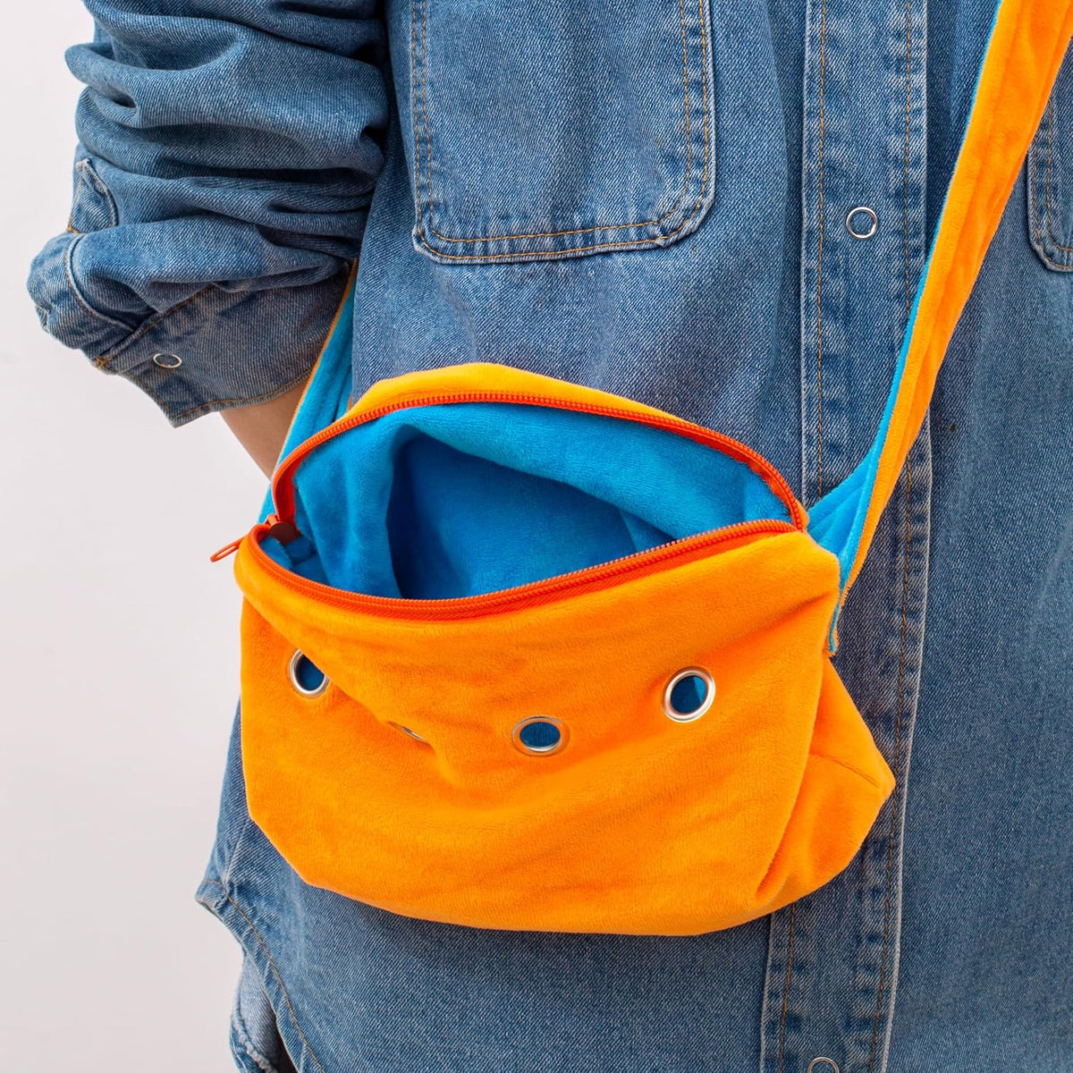 Cat Sling Carrier for Cats and Kittens - Orange-Small - image 2