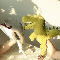 Hopearl white plush unicorn hand puppet with open movable mouth, 12 inches - view 11