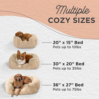 Best Friends by Sheri Shag Lounge Bed Calming Faux Fur Dog Bed, Taupe, Large 36" x 27"