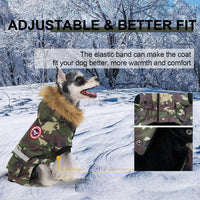Small Dog Coats, Waterproof - 2XL(Chest 25.5") / Green Camo - image 3