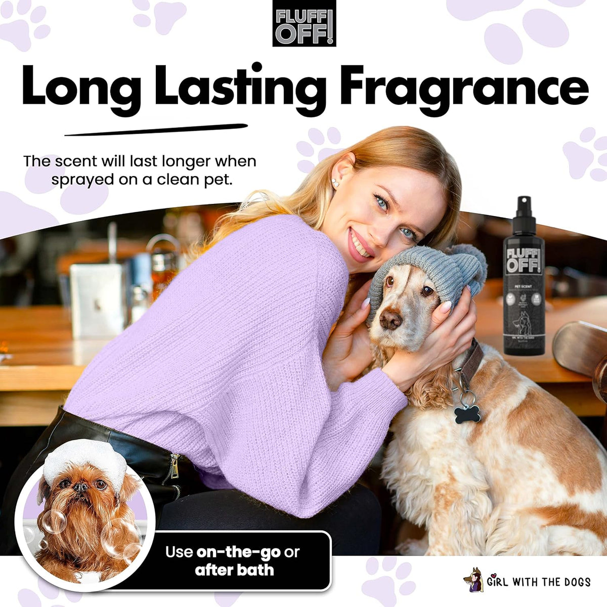 Girl With The Dogs Fluff Off Blueberry Bubblegum Dog & Cat Spray - image 4