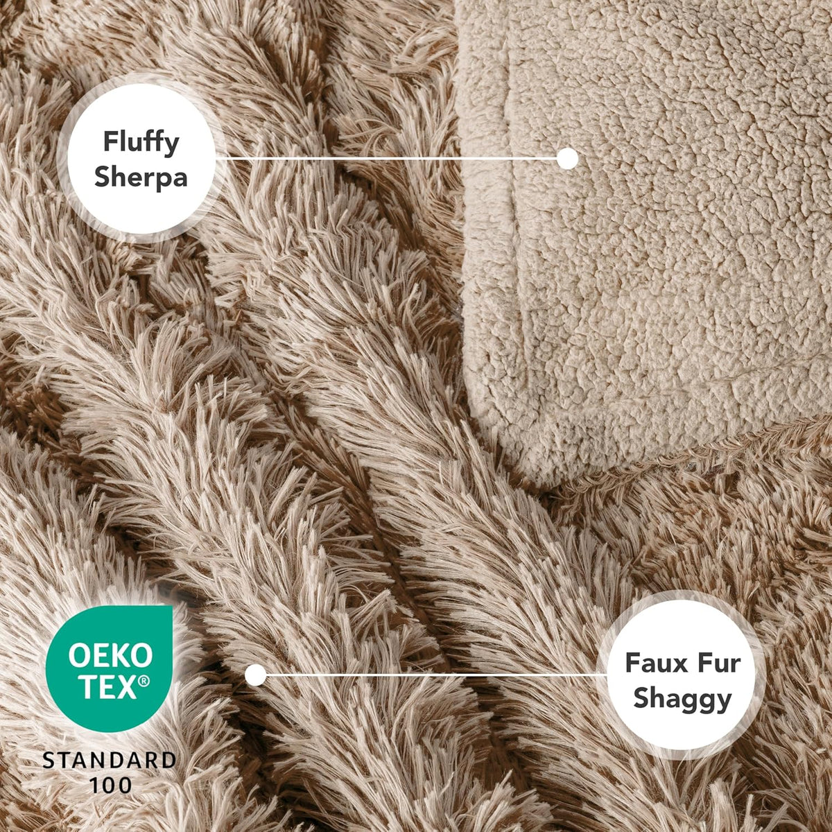 PetAmi Waterproof Dog Blanket for Couch Protector Pet Throw - Taupe / Queen (90x90) - image 4