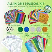 Klever Kits Unicorn Foil Art, Arts & Crafts for Kids 4 and Up - Dinosaur - image 3