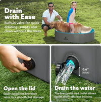 SLOOSH Foldable Dog Kiddie Pool - Gray / 48" x 12" - image 2
