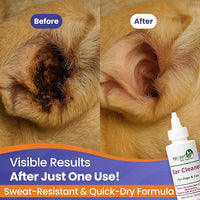 Dog & Cat Ear Cleaner Solution with Aloe Vera & Tea Tree Oil – Removes Itchy Ear Wax, Debris, Odor – Ears Wash, Drops & Flush for Pets, Dog Ears Cleaning, Cat Cleaner (4 oz- Pack of 3)