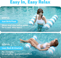 SLOOSH 2 Packs Hammock Pool Floats Adults - Strip-Aquablue, Pink - image 4